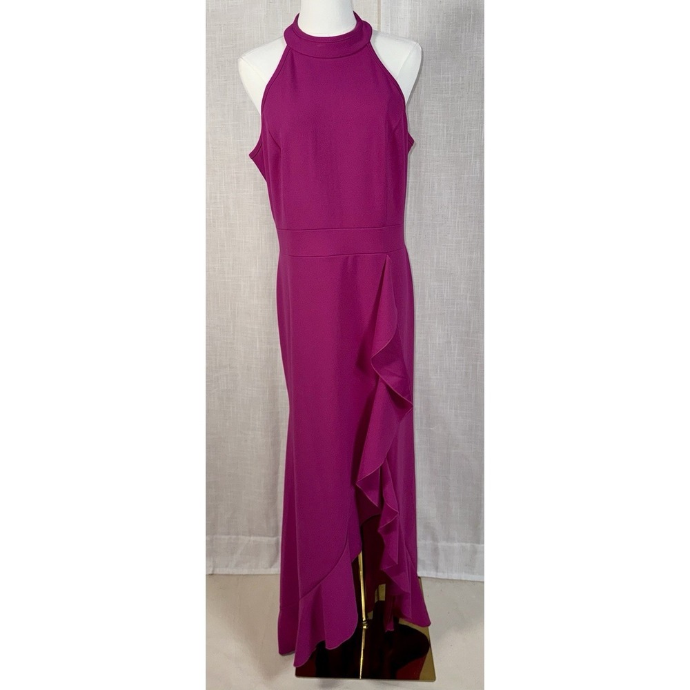 WOOSEA Women's‎ Dress Split Bodycon Mermaid Ruffle  Evening Cocktail Pink Sz XL